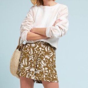 Size M - Anthropologie - Short with an Abstract Green Pattern